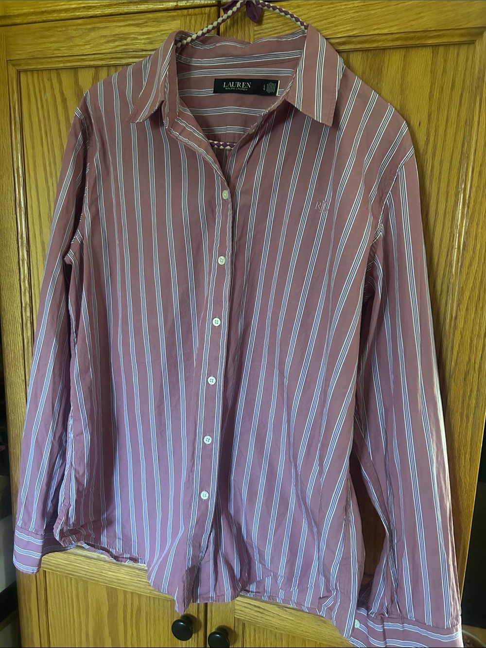 Lauren Ralph Lauren Men's Striped Button-Down Shirt in Rose Pink and White
